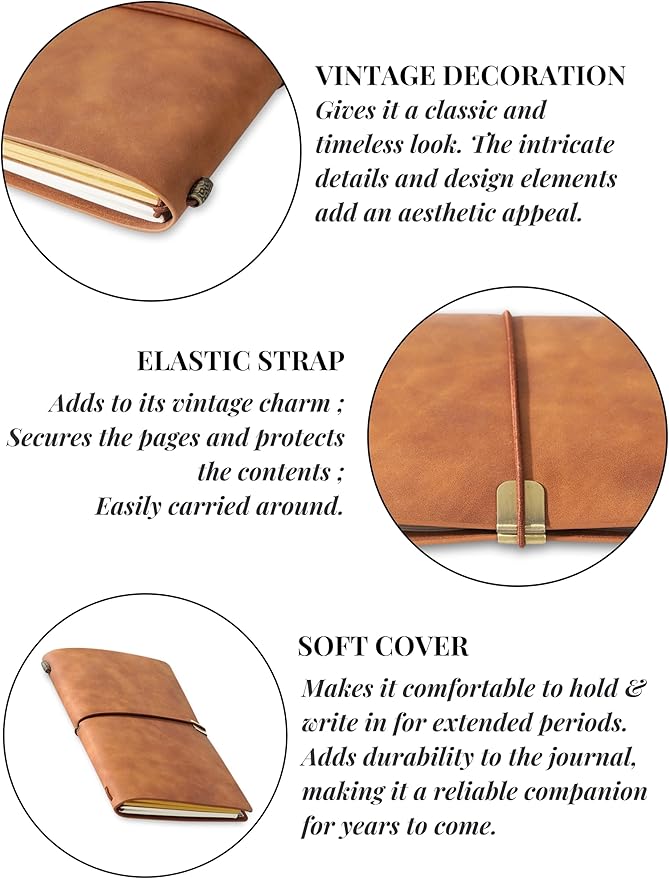 InnoBeta Photographer Gifts Journal for Women, Men, Photography Gifts for Photographers, Faux Leather Embossed Refillable Notebook, 7x5 Inches - Camera - With Pen