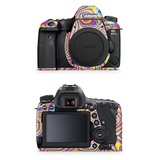 Carbon Fiber Camera Skin Compatible with Canon EOS 6D Mark II Camera (2017) - Gobstopper - Premium 3M Vinyl Protective Wrap Decal Cover - Easy to Apply | Crafted in The USA by MightySkins