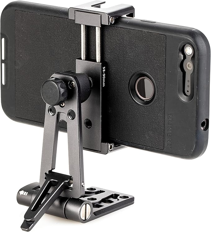 Benro Professional Smartphone Clamp with Arca-Swiss Plate, Tabletop Kickstand, Dual Cold Shoe Mounts & 360° Rotation for Content Creators, Vloggers & Live Streaming (ACSMKS)