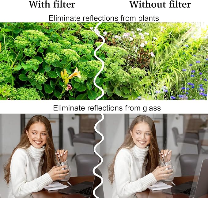 52mm Clip-On CPL Phone Camera Lens Filter, Polarizer Circular Filter, Ultra Slim Multi- Coated CPL Filter Compatible with iPhone 17/16/15/14/13 Samsung