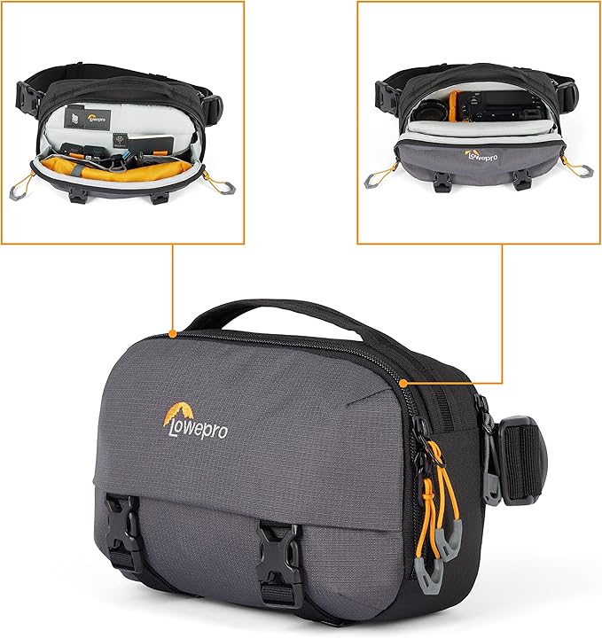 Lowepro Trekker Lite Hp 100, Compact Camera Backpack with Tablet Pocket, Camera Bag for Crop-Sensor Mirrorless, Ultracinch Compression System, Grey