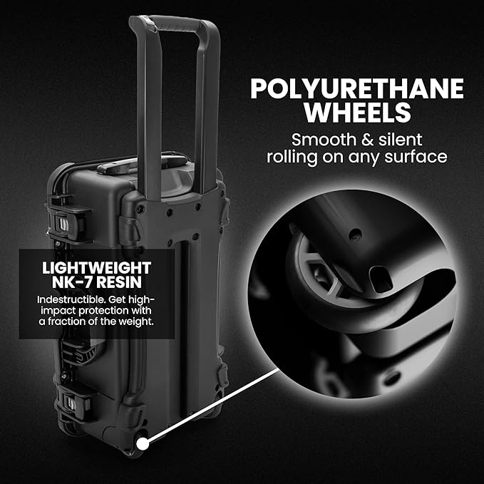 NANUK 935 Hard Case with Cubed Foam and Lid Organizer – Waterproof Protective Equipment Case with Wheels, 22” x 14” x 9” – Dustproof, Airline Carry-On Approved – Black