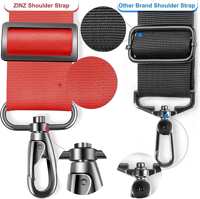 ZINZ 75" Shoulder Strap with Fixed Pad and Dual Balanced Buckles，Red