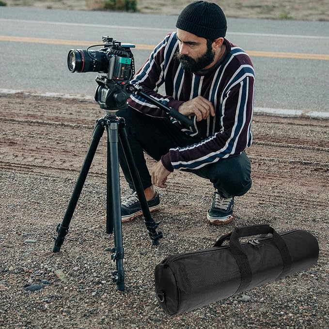 Padded Tripod Carrying Bag with Shoulder Strap, Heavy Duty Light Stand and Mic Stand Case, Thickened Waterproof 55cm X 13cm for Photographers and Travel Storage