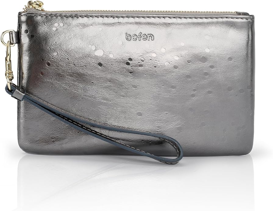 befen Genuine Leather Wristlet Clutch RFID Blocking Bag Cell Phone Wallet Purse Wristlet Wallet Purses and Handbags for Women