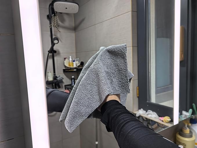 Microfiber Cleaning Cloths Roll 50-Pack Reusable Paper Towels for Car Wash Supplies Ultra Absorbent Kitchen Dish Rags House Window Cleaning Cloths Lint Free Tear Away (Dark Gray)