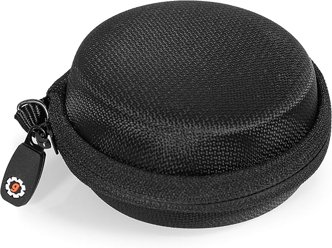 WGear Semi-Hard Lense Case for DSLR Camera Lens (Canon, Nikon, Sony, Pentax, Olympus, Panasonic,etc), Medium Size with Carabiner, Lens Cleaning Wipe (Black Medium)