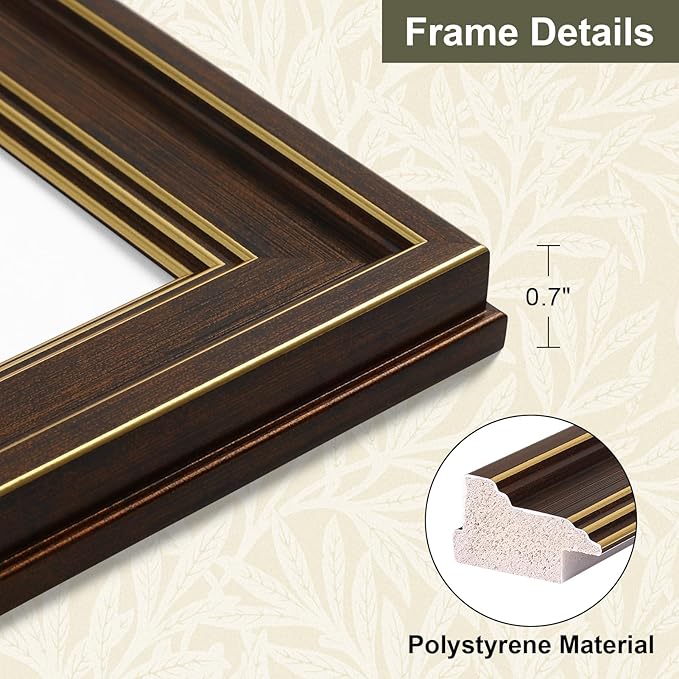 Vittanly 4x6 Picture Frame Set of 4, Vintage Photo Frame for Wall or Tabletop, Display 4x6 Pictures, Rustic Farmhouse Home Decor, Brown