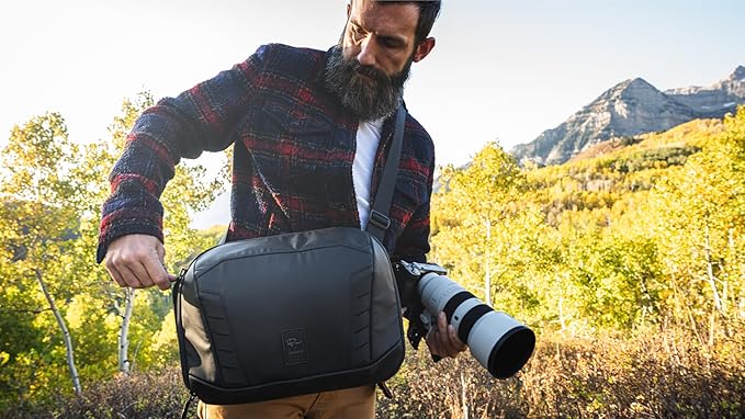 NOMATIC McKinnon Camera Messenger 13L: Versatile Camera Bag for Photographers with Quick Access, Secure Laptop Storage (Fits 14" MacBook), Comfortable Crossbody Design & External Straps for Travel