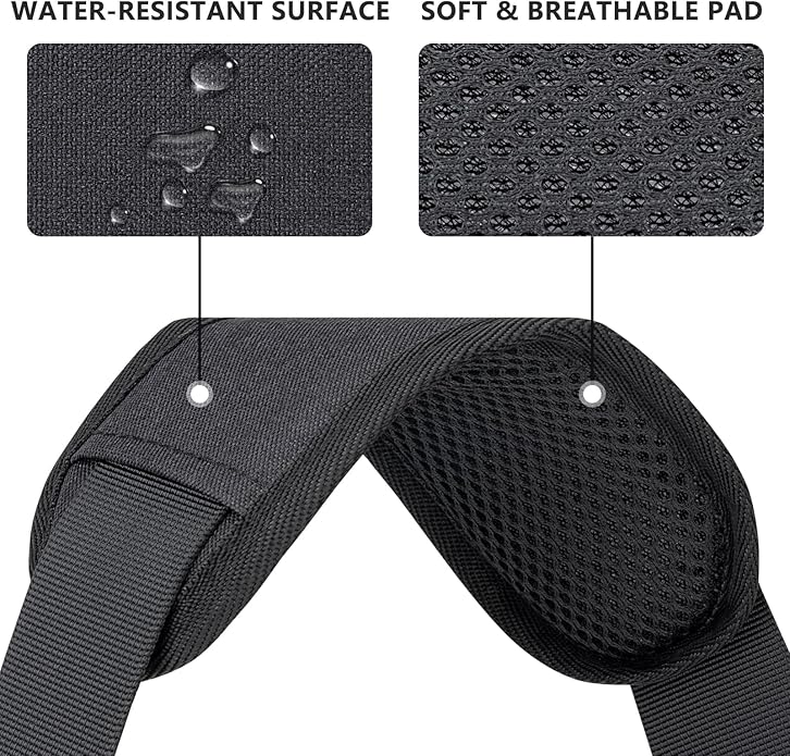 RAINYEAR 59 Inch Shoulder Strap for Bag, Adjustable Soft Padded Replacement Shoulder Strap with Metal Hooks for Messenger Bag