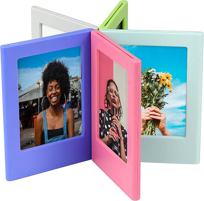 Magnetic Photo Frames for Instax Mini 2.5“x3.5” – 10-Pack Colorful Polaroid Frames, Strong Refrigerator Magnets for Fridge, Locker & Dorm Decor