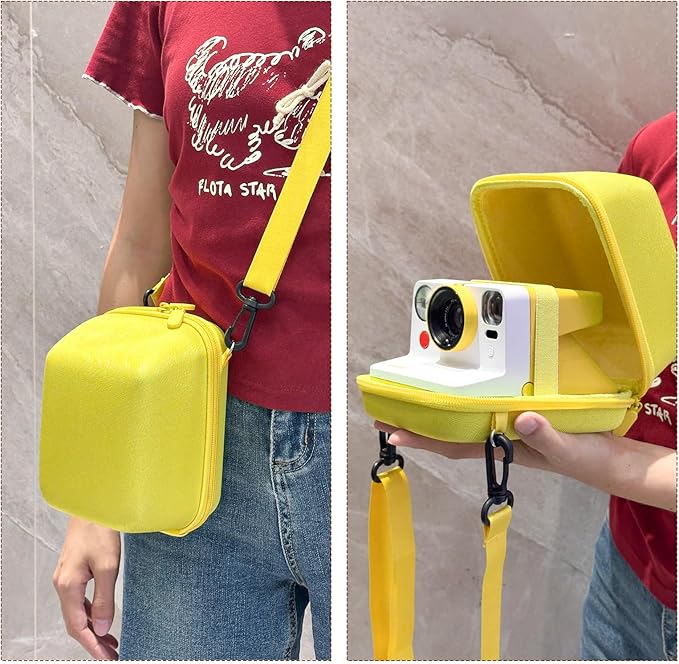 WOGOZAN Protective Case for Polaroid Now 2nd/3rd, Now+ Gen 2/3rd, I-Type, OneStep+, Onestep 2, FILP, Instant Film Camera - Hard Shell Camera Case with Adjustable Shoulder Strap (Yellow) (No Camera)
