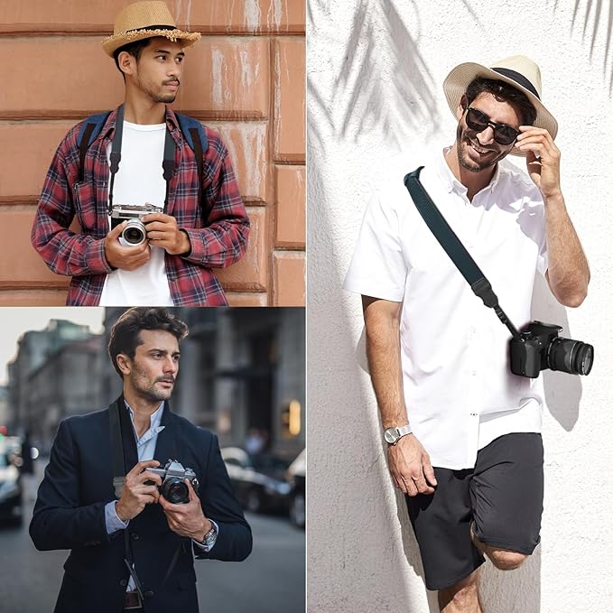 Neck Strap Silicone Camera Straps - Padded Camera Strap, 1.5" Wide Adjustable Nylon Shoulder Strap - Compatible with Canon, Nikon, Sony, and More DSLR and Mirrorless Cameras (Royal Bule)