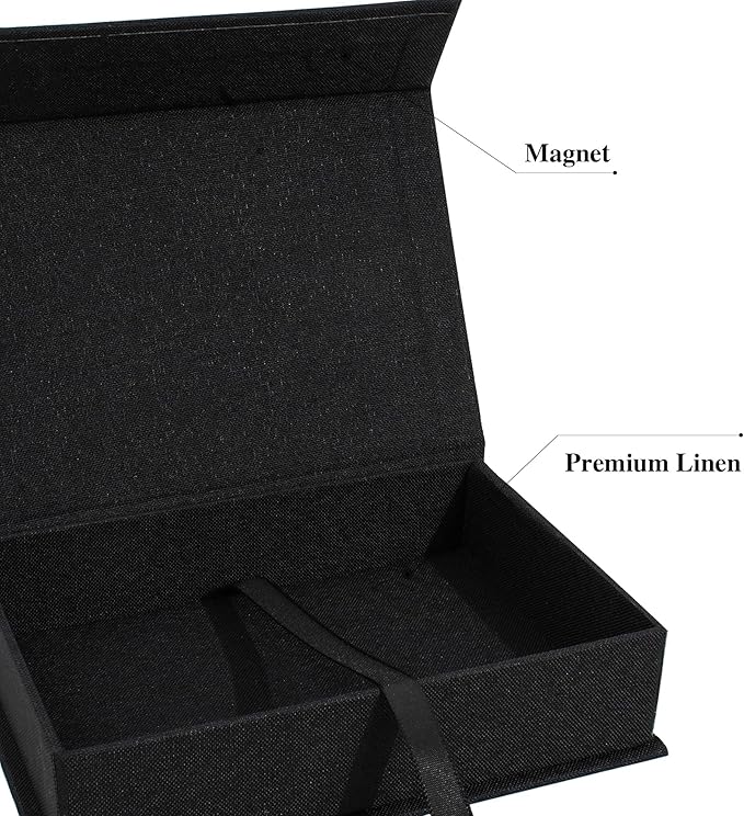Hiwhy Photo Storage Box 4x6, Linen Photo Box, Memory Box Perfect to Store Your Photo, Pictures, Certificates, Scrapbooking Supplies, Keepsakes and Jewelry Black