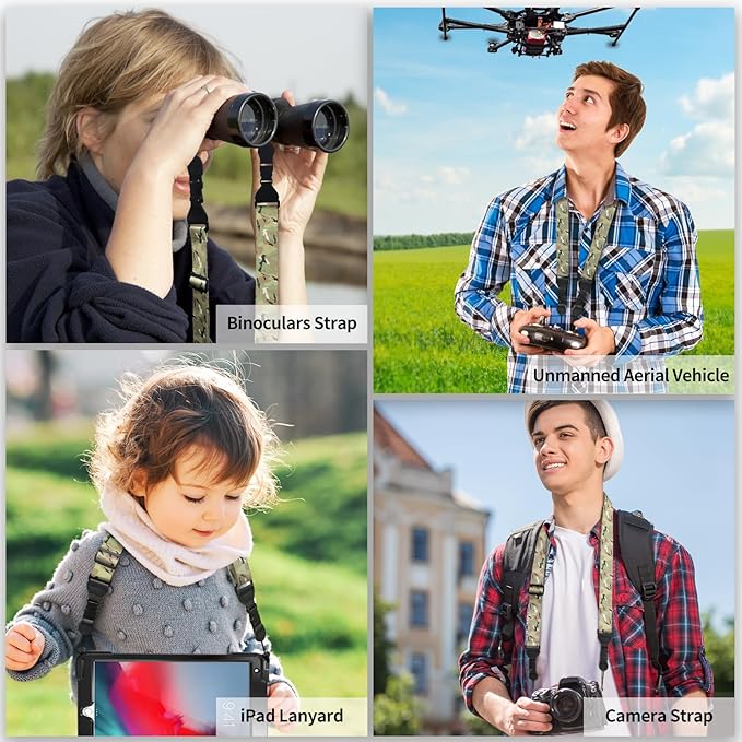 Adjustable Shoulder Strap, Nylon Camera Strap, Comfortable Neck Strap for iPad, Cellphone Tablet, Camera, Laptop, Binocular, Luggage Bag (Camouflage Universal Lanyard)