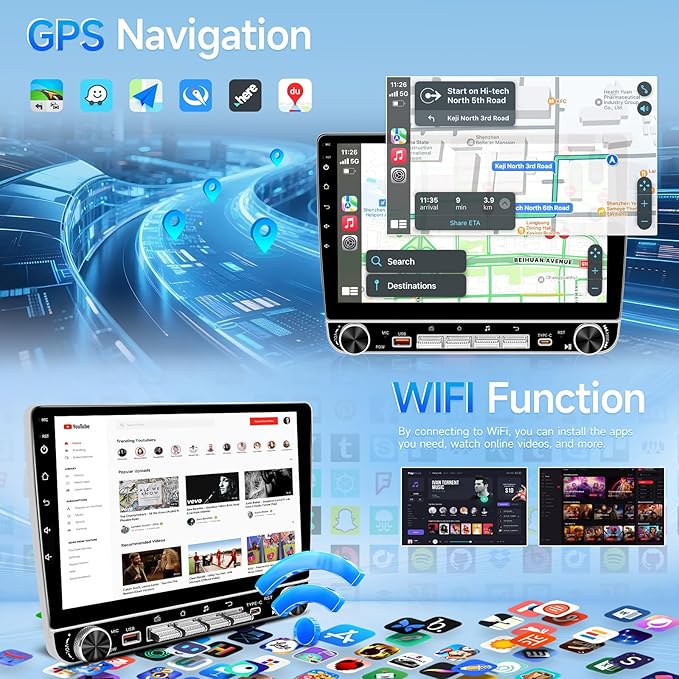 Leadfan Car Radio for Toyota Corolla 2003 2004 2005 2006 2007 2008, with Wireless Carplay, Android Auto, FM, Plug and Play/GPS Navi/SWC (for Corolla 2003-2008 Without JBL&Big Screen, 10.1IN-KB-4+64G)