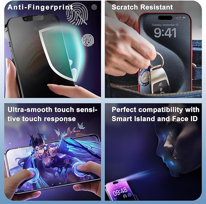 SHANG PIN JIA 2 Pack Matte Screen Protector for iPhone 17 Pro 6.3-Inch Auto Dust Removal, No Bubbles, Tempered Glass Film, Easy Installation