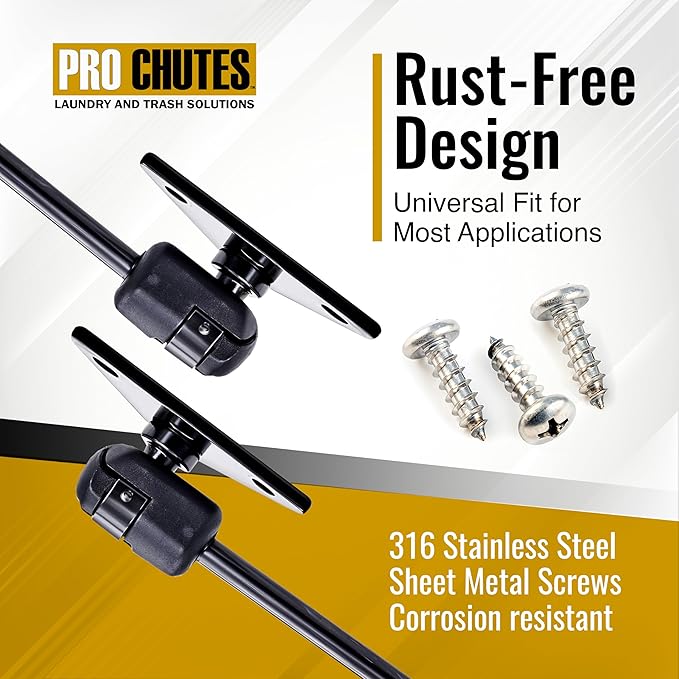 10MM Ball Stud Mounting Black Bracket for Gas Struts - Heavy Duty Lift Support Shock Brackets with Stainless Steel Screws - Ideal for Spring Hood Struts & Closer Piston Prop Mounts – x4 Flat