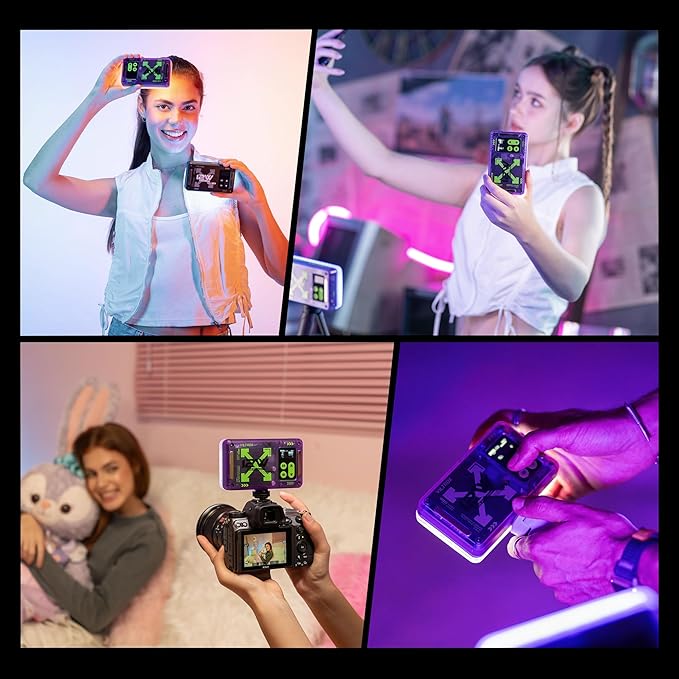 VILTROX Magnetic RGB Video Light 360° Full Color Portable LED Camera Light Panel with APP Control/Cold Shoe Mounts/CRI 97+/2500K-8500K/4000mAh/26 Light Scenes for Photography,Vlogging,Selfie Lighting