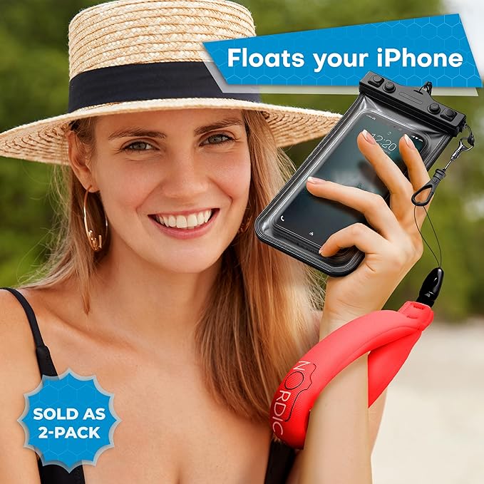 Nordic Flash Waterproof Floating Strap for GoPro Hero, DJI Osmo Action, Insta360, Fujifilm FinePix, Nikon Coolpix, Canon & iPhone Camera Float (2-Pack)