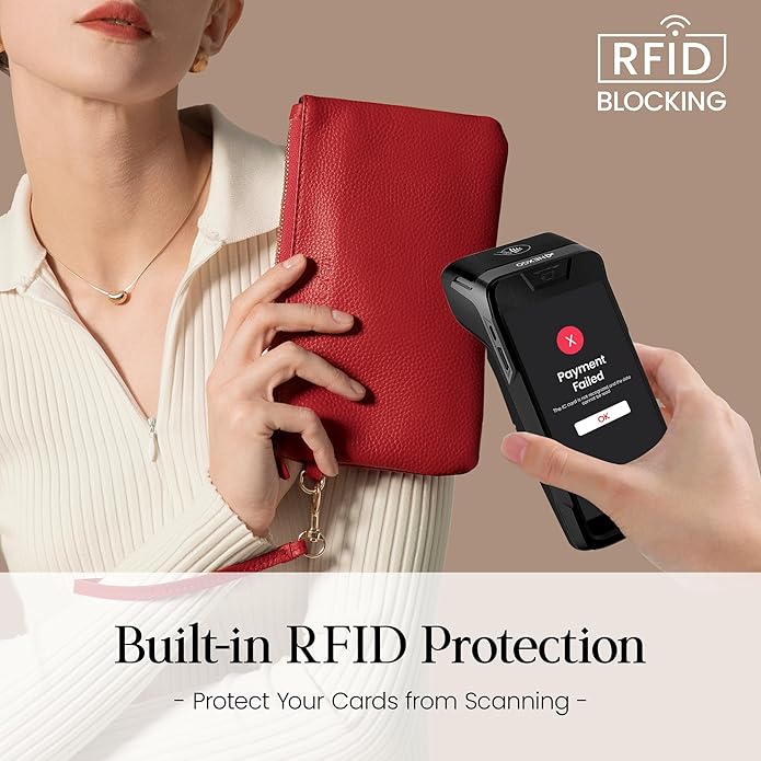 befen Genuine Leather Wristlet Clutch RFID Blocking Bag Cell Phone Wallet Purse Wristlet Wallet Purses and Handbags for Women