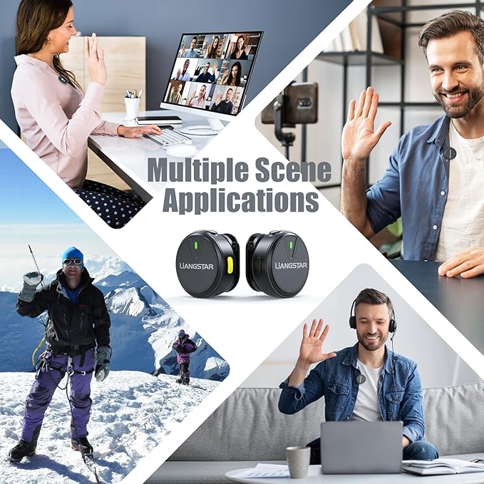 LIANGSTAR Wireless Lavalier Microphone for iPhone/Android, Mini Microphone with Charging Case Noise Canceling, 40H Battery Life, Lapel Mic with Mute Button for Video Recording, Interview, Vlog, TikTok