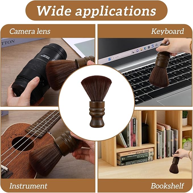 Vinyl Record Cleaning Brush, Vinyl Record Brush with Fine Fiber Bristles, Anti-Static Soft Record Brush, Wood Record Cleaner Accessories for Vinyl Cd Album Care