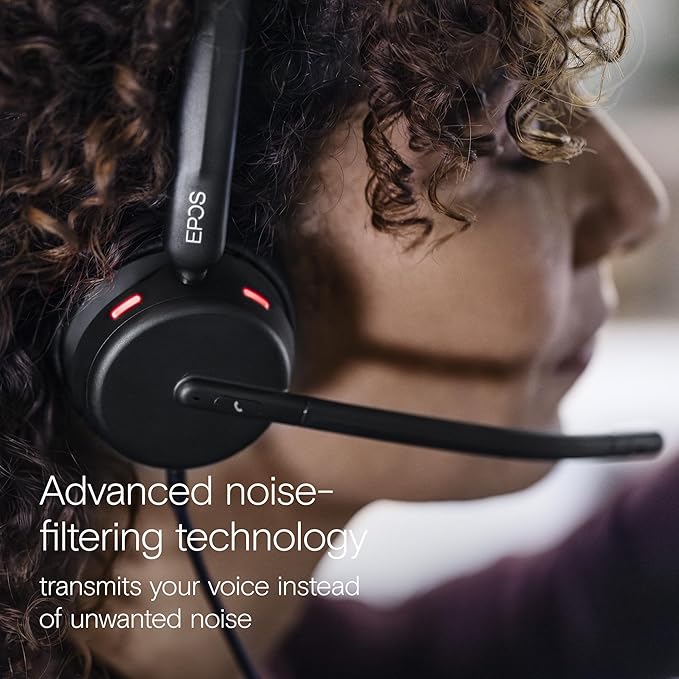 EPOS Impact 460 Binaural On-Ear USB-C and USB-A Wired Headset with Noise-Canceling Mic, Plug-and-Play, Clear Sound, Comfortable Fit, Suitable for Office, Home, and Business Communication