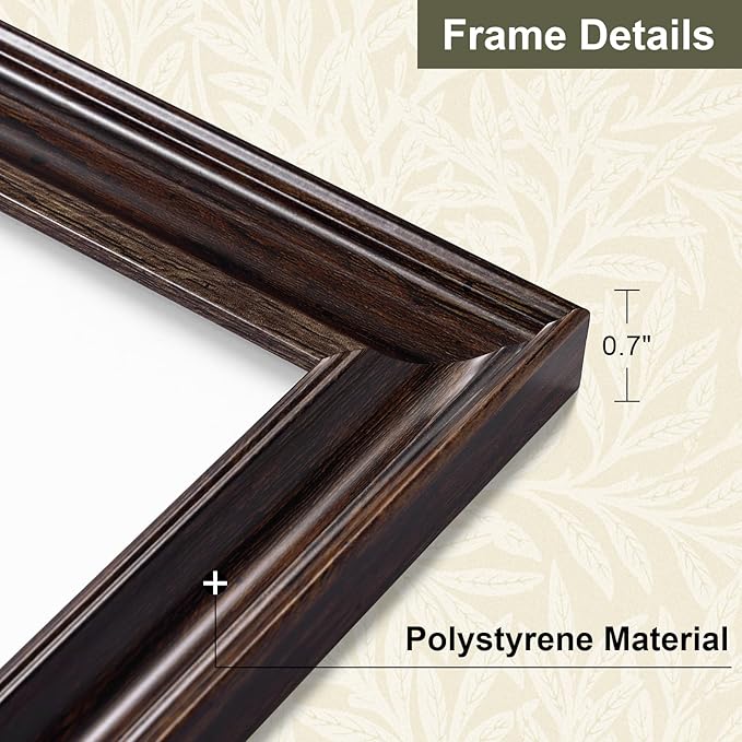 Vittanly 4x6 Picture Frame Set of 4, Vintage Photo Frame for Wall or Tabletop, Display 3.5x5 Pictures with Mat or 4x6 without Mat, Rustic Farmhouse Home Decor, Dark Brown