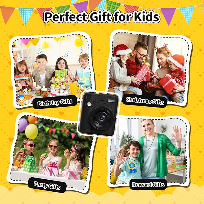Kids Camera Gifts for Girls Boys - Christmas Birthday Xmas Gift for Girl Boy Age 3 4 5 6 7 8 9 10 11 12 Year Old - Instant Print Digital Toys Ages 3-5 6-8 8-12 Years Olds - Toddler Learning Kid Toy