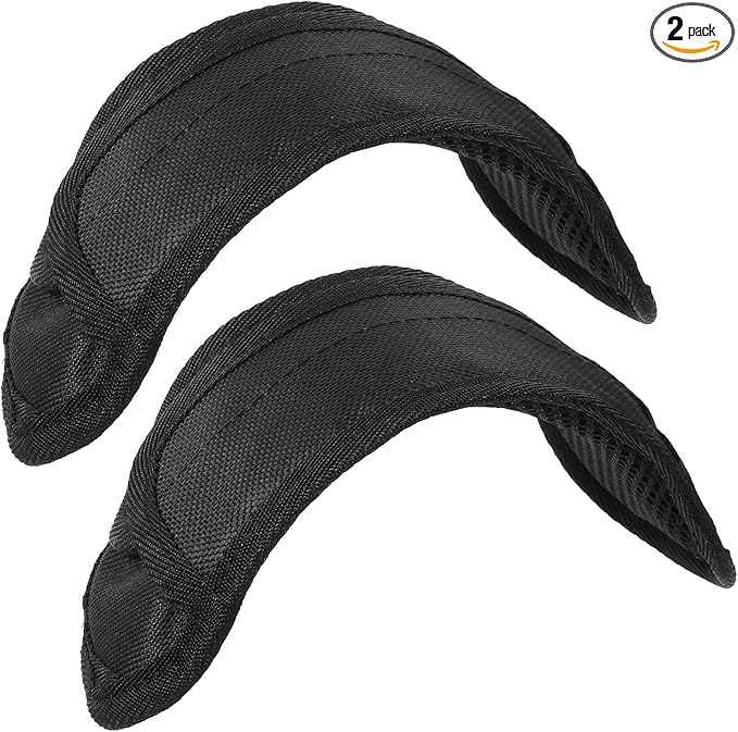 Sibba 2 Pack Black Thick Shoulder Strap Pad, Universal Replacement Backpack Luggage Pad Bags Shoulder Strap Pads Anti-Slip & Breathable Fastener Cushion Pads for Messenger Bags Crossbody Guitar Straps