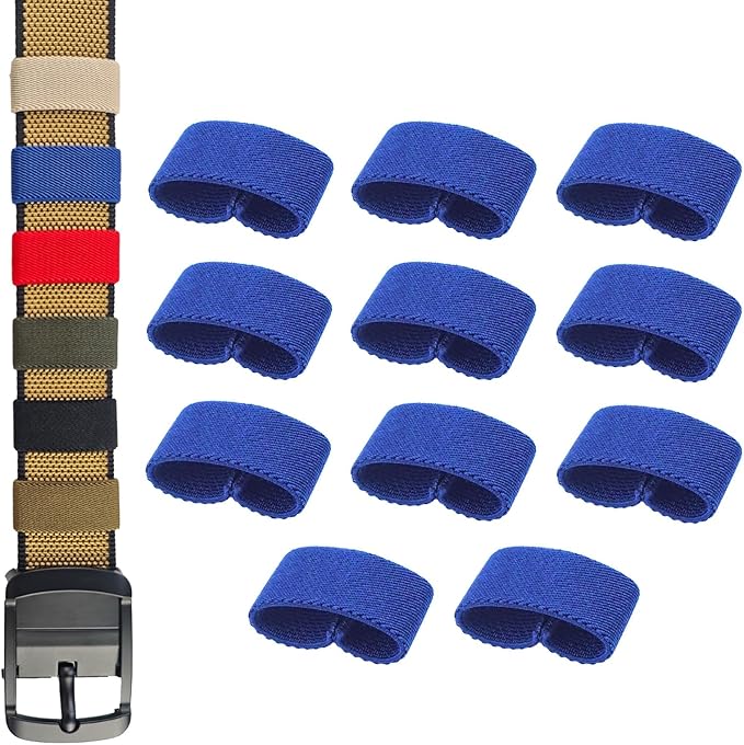 11 Pcs Thickening Elastic Belt Keepers, Nylon Webbing Strap Organizers & Holders for 1.5" to 2" Wide Belts