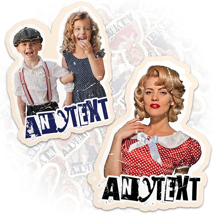 Custom Retro Photo Sticker Personalized Retro Vintage Face Photo Image and Name Waterproof Vinyl Stickers for Laptop Water Bottle Cars Phone Case Decal Decor Stuff Gifts for Her Him Kids