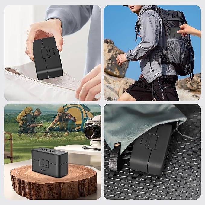Carrying Case Compatible with DJI Mic Mini, Silicone Travel Waterproof Hard Protective Cover Case for DJI Mic Mini Microphone- Black