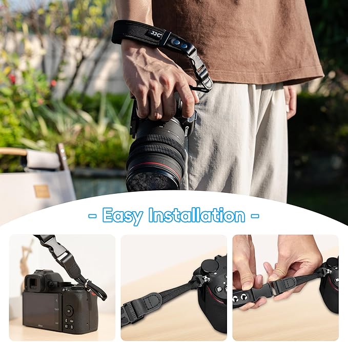 Quick Release Soft Neoprene Camera Hand Wrist Grip Strap for Sony A7CII A7CR A7RV A7IV A6700 Canon EOS R5 R6 R7 R8 T8i T7 T7i 90D Fuji X Half X100VI XT5 XT4 XT30II Nikon Z8 Z6 Z7 II Z5 Zfc Zf Z50 Z30