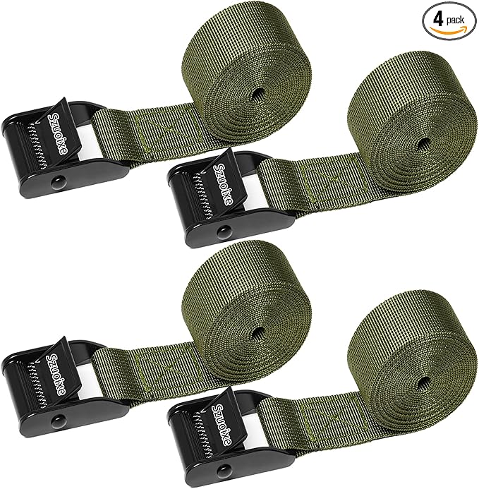 Heavy Duty Trail & Game Camera Mount Straps Belts Hunting Camera Tree Mounting Strap Belts Kit, Tie Down Straps with Buckle Portable UV Resistant and Foldable Nylon Fiber Strap Hunting Accessory 4 Pcs