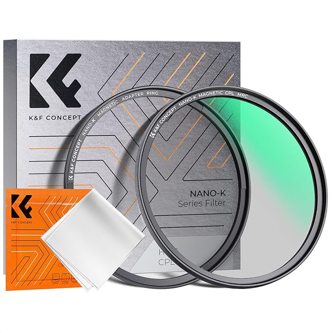 K&F CONCEPT 52mm Magnetic Circular Polarizer Lens Filter with Cleaning Cloth Optical Glass Ultra Slim Polarizing CPL Lens Filter with 18 Multi-Layer Coatings (K-Series)