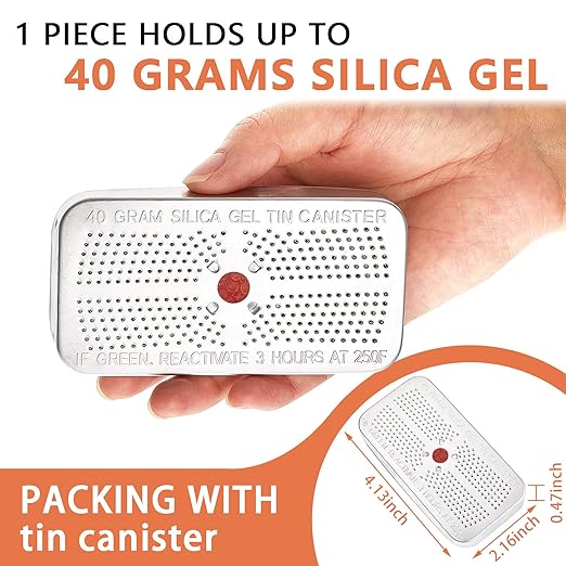 Patelai 3 Pieces 40 Gram Silica Gel Dehumidifier Desiccant Silica Gel Canister Reusable Absorber Orange Desiccant Canisters (Orange to Green), for Car, Closet, Cabinet, Bag, Storage Box
