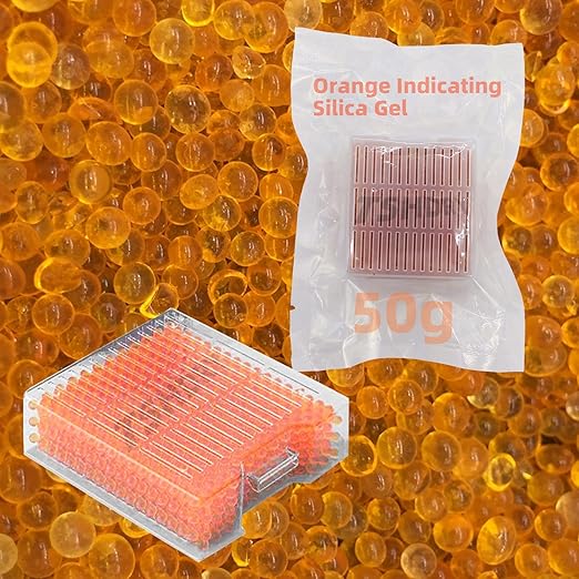 50 Gram 2 Packs Plastic Box Orange Color Indicating Silica Gel Beads Food Safe Desiccant Packs for Storage Silica Packets for Foods Electronics Closet 3D Filaments