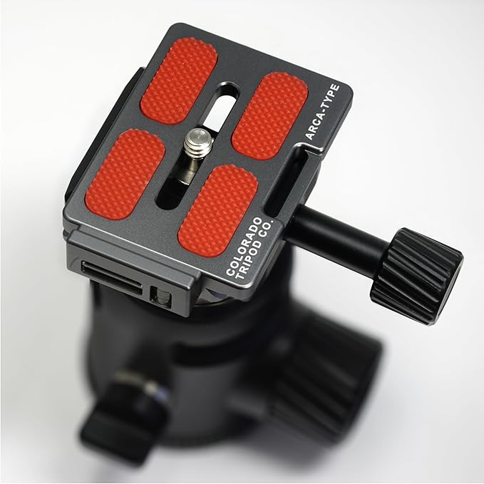 Colorado Tripod Arca Plates 60mm Universal Arca Swiss Quick Release Plate for Tripod Ball Head with Hand-Adjustable Stainless Steel Screw & Removable Rear Stopper - Gunmetal Color