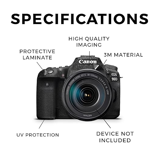 Camera Skin Compatible with Canon EOS 90D Camera (2019) - Black Leather - Premium 3M Vinyl Protective Wrap Decal Cover - Easy to Apply | Crafted in The USA by MightySkins
