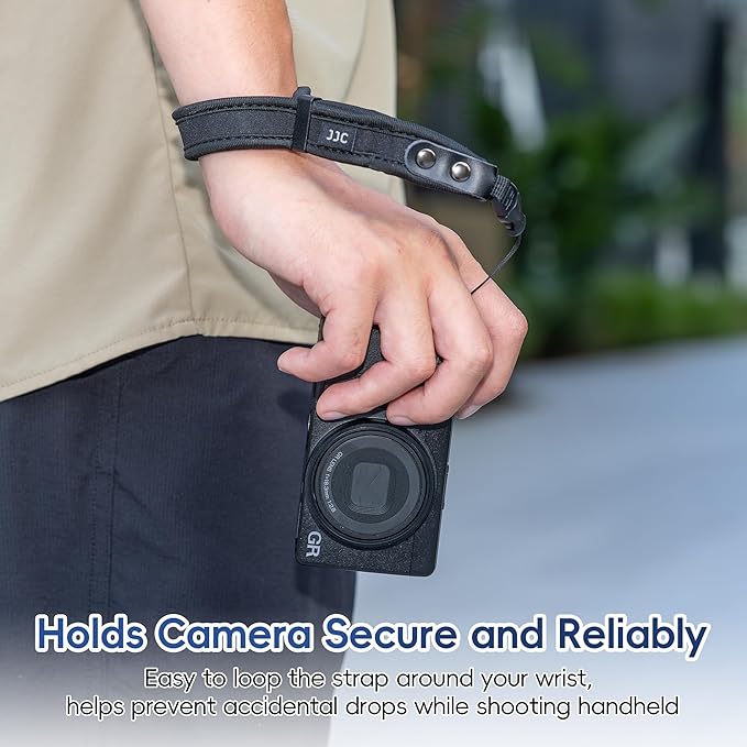 JJC Camera Wrist Strap, Soft Neoprene Hand Strap for Sony ZV-1 RX100 VI V IV III II VA Ricoh GR IV GR IIIx GR III HDF Canon EOS R100 G7X Mark III II G9X Mark II & More Compact Mirrorless Camera