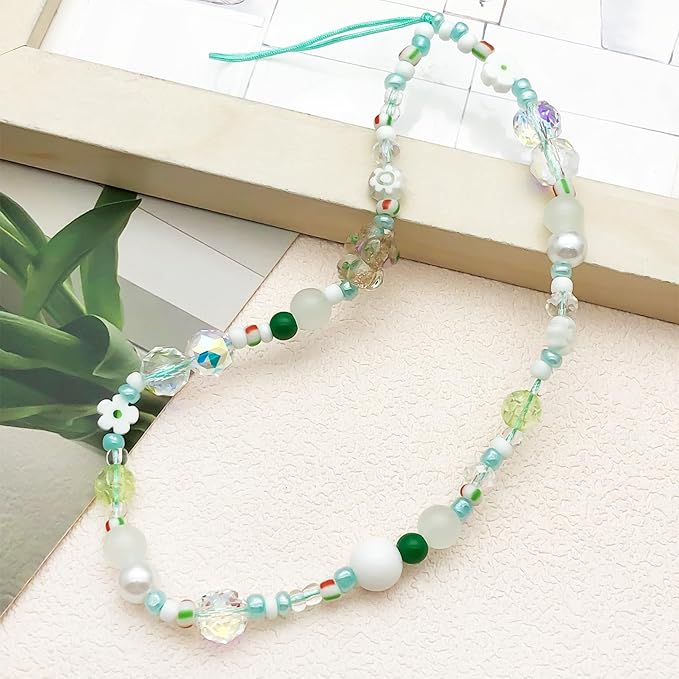 Beaded Camera Wrist Strap Cute Digital Camera Charm Lanyard Phone Chain Keychain Beaded Phone Lanyard Bag Charm