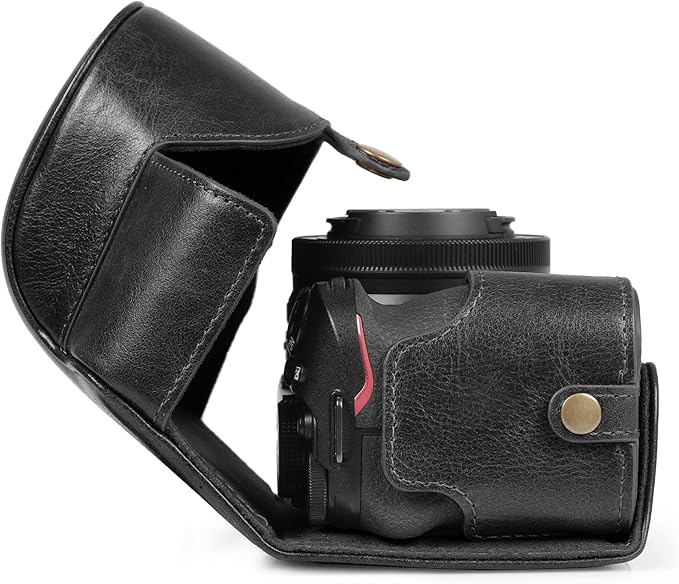 MegaGear Ever Ready Genuine Leather Camera Case Compatible with Nikon Z30 (16-50mm)(Black)
