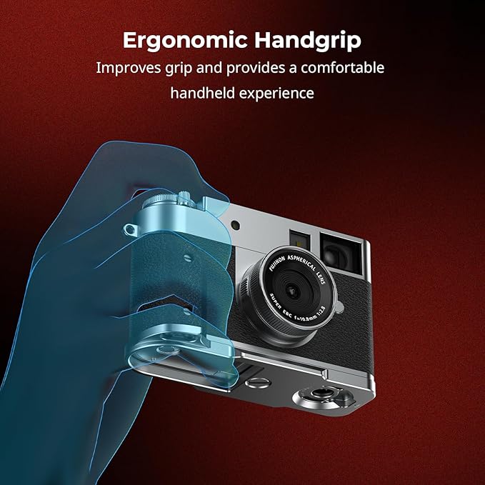 SmallRig X Half L-Shaped Grip for FUJIFILM X Half Camera, Built-in Quick Release Plate for Arca, Lightweight Ergonomic Silicone Handle with Hot Shoe Cover(Silver) - 5216