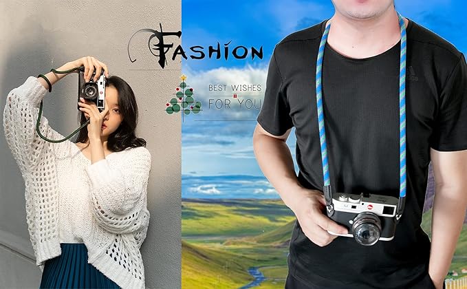 Camera Strap Vintage 100cm Nylon Climbing Rope Camera Neck Shoulder Strap for Micro Single and DSLR Camera.(Army Green)