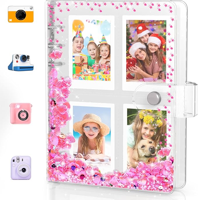 Kids Photo Album for Instax Mini, Photo Album for Polaroid, Applicable to Fujifilm Instax Mini 11 12 40 Kodak Mini Photo, Gift for 4 5 6 7 8 9 10 11 12 Year Old Girls (200 Photos)