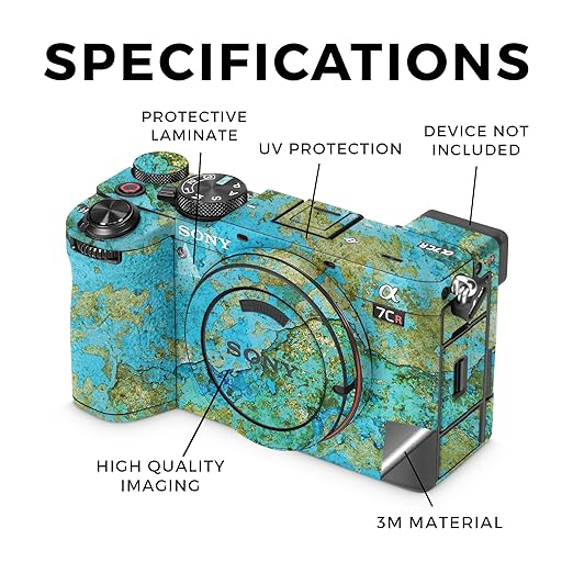 Camera Skin Compatible with Sony Alpha 7CR Camera (2023) - Teal Marble - Premium 3M Vinyl Protective Wrap Decal Cover - Easy to Apply | Crafted in The USA by MightySkins