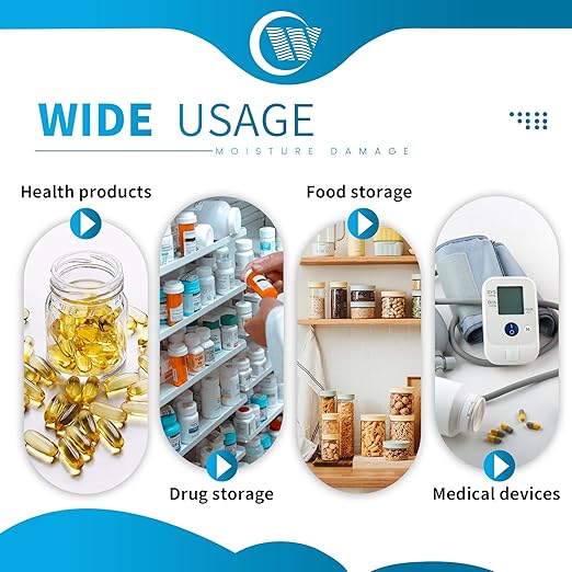 0.5 Gram 2000 Pack Silica Gel Packs, Dessicant Packets, Moisture Absorbers for Food Storage, Food Grade Desiccant Dehumidifiers, WiseMini