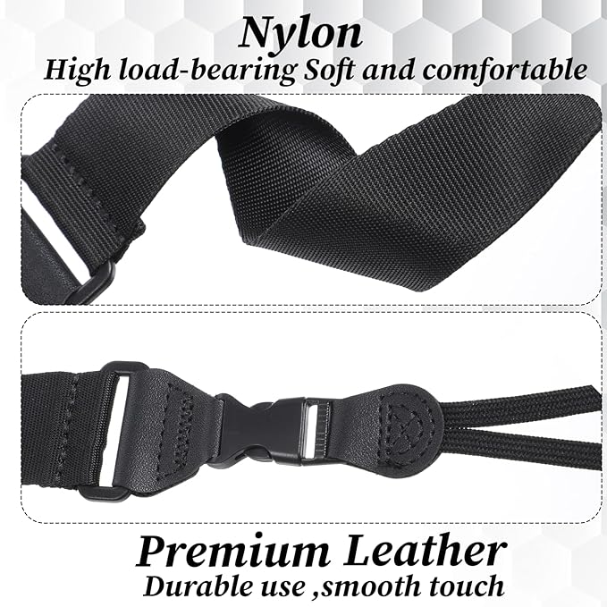 Shoulder Strap with Pad, 2 Sets of Quick Release Buckles, Durable Nylon Neck Portable Lanyard, Camera Strap for Camera, Tablet, Laptop, Binocular, Luggage Bag, Black